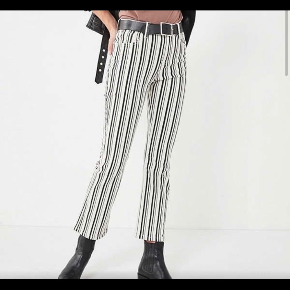 Bdg striped crop flare jeans